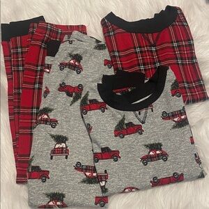 Plaid and Truck Print Kids Pajamas
